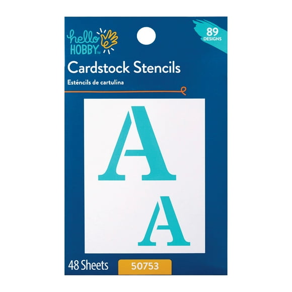 Hello Hobby Cardstock Stencil Set, 3.5" x 4.5", 48 Piece, Monogram