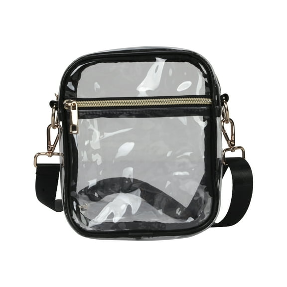 Hello Hobby Cell Phone Handbag, Customizable Transparent Purse for Stadiums, Concerts, and Everyday Use, Black
