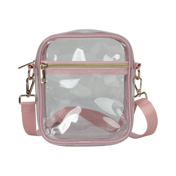 Hello Hobby Cell Phone Handbag, Customizable Transparent Purse for Stadiums, Concerts, and Everyday Use, Pink