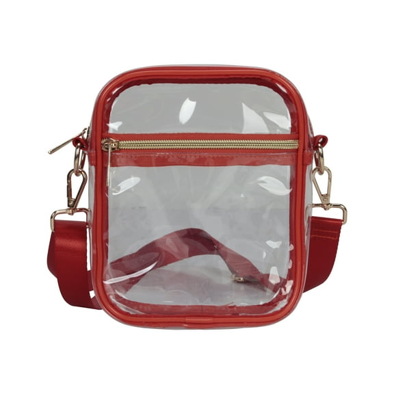 Hello Hobby Cell Phone Handbag, Customizable Transparent Purse for Stadiums, Concerts, and Everyday Use, Red