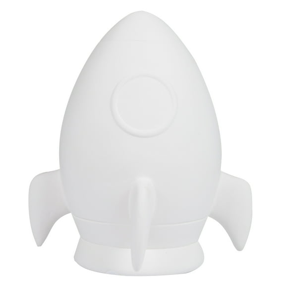 Hello Hobby Ceramic Paintable Bank Rocket Ship, 5.50" Height White Craft Base