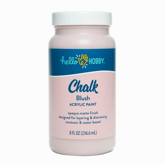 Hello Hobby Chalk Acrylic Paint, Ultra Matte, Blush, 8 fl oz #40514
