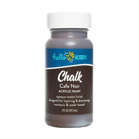Hello Hobby Chalk Acrylic Paint, Ultra Matte, Cafe Noir, 8 fl oz
