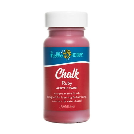 Hello Hobby Chalk Acrylic Paint, Ultra Matte, Ruby, 2 fl oz #40478