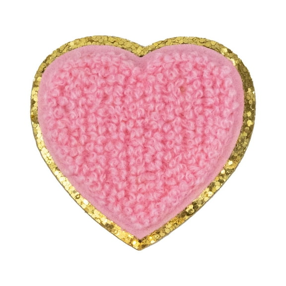 Hello Hobby Chenille Heart Pink Patch