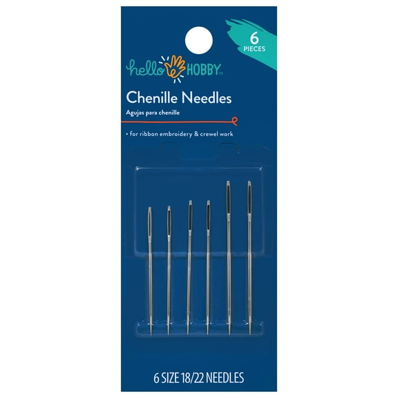 Hello Hobby Steel Chenille Needles, Size 18/22, 6 Count