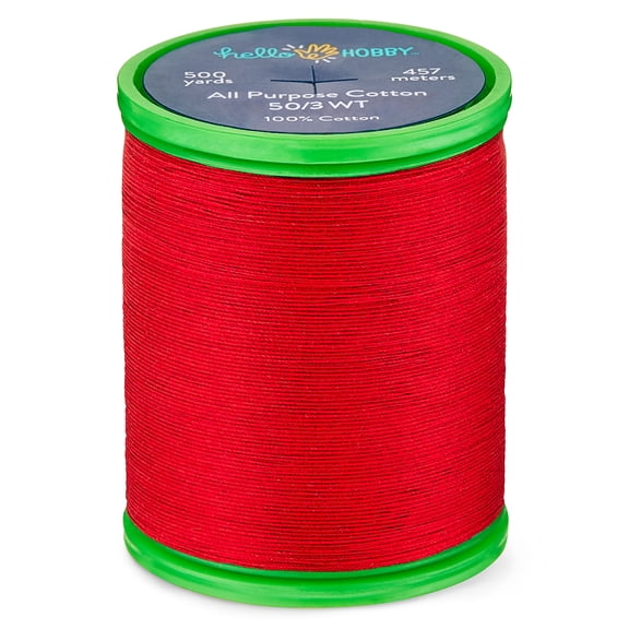 Hello Hobby Chinese Red Pima Cotton Thread 50/3 WT