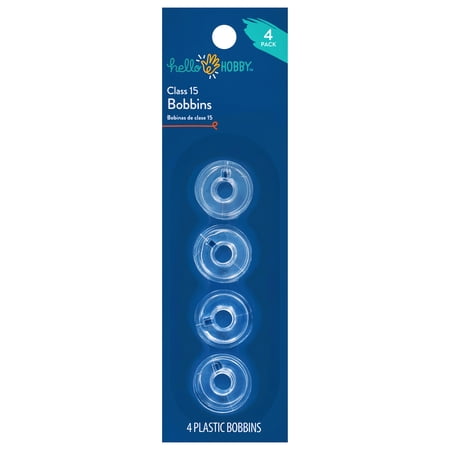 Hello Hobby Class 15 Plastic Clear Transparent Bobbins, 4 Count
