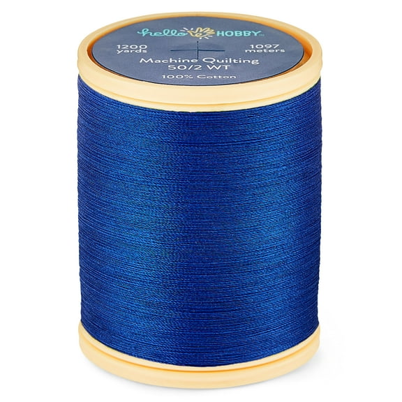 Hello Hobby Classic Blue Pima Cotton Thread, All purpose, 50/2 WT