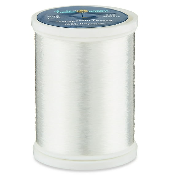 Hello Hobby Clear 100% Polyamide Transparent Thread, 400 Yards