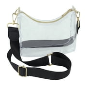 Hello Hobby Clear Crossbody Handbag with Gold Zipper and Adjustable Strap