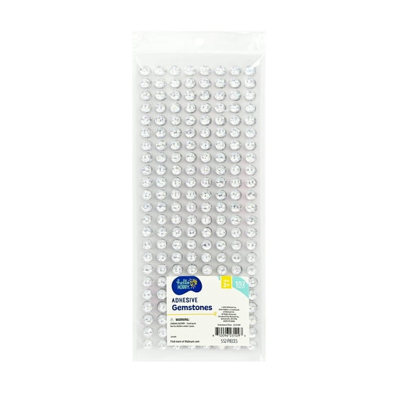 Hello Hobby Clear Round Adhesive Gemstone Stickers, 552 Count, 9mm Craft Gems