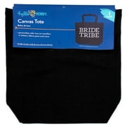 Hello Hobby Cotton Tote Bag, Black Canvas, Long Strap