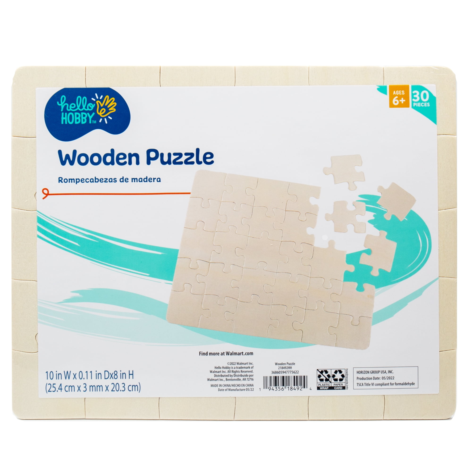 Wood rectangular puzzles of 60 pieces for sublimation
