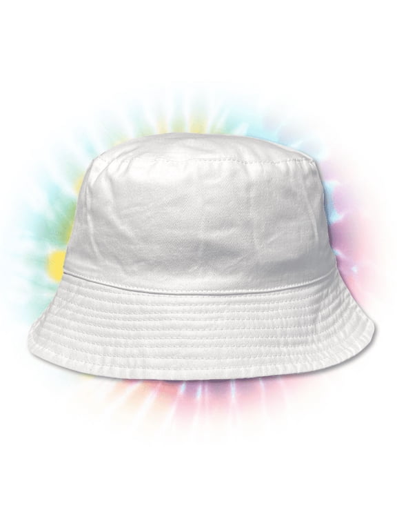 Customizable Bucket Hat for Men & Women, Solid White, Adjustable Fit, 100% Cotton, Ideal for DIY & Personalization
