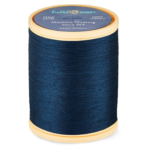 Hello Hobby Dark Blue Pima Cotton Thread, 50/2 WT