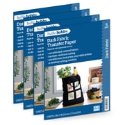 Hello Hobby Dark Fabric Transfer Paper, Inkjet Printable, 8.5" x 11", 4 Packs (20 Sheets)