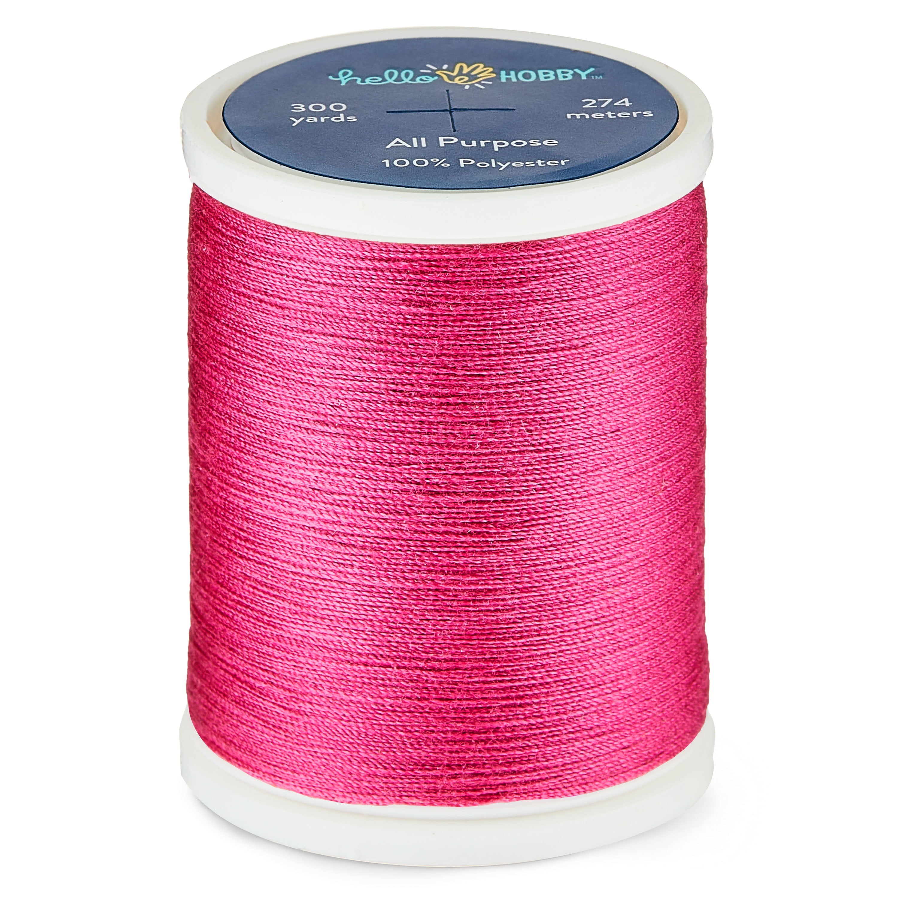 Hello Hobby Deep Fuchsia Pink 100 Polyester All Purpose Thread, 300