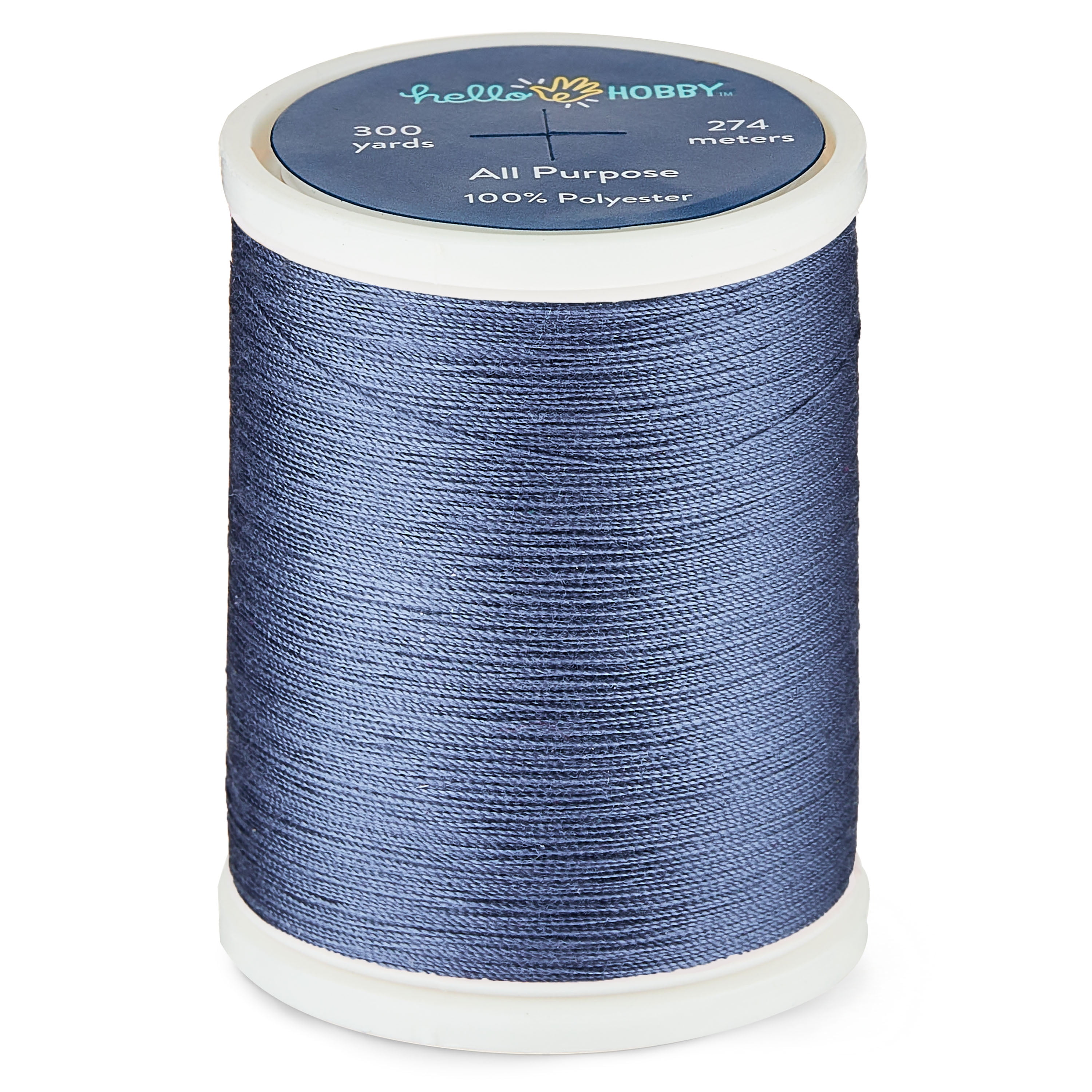 Hello Hobby Deep Metal Blue 100% Polyester All Purpose Thread, 300 Yards