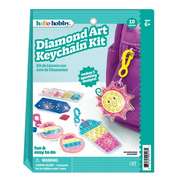 Hello Hobby Diamond Art Keychain Craft Kit, Kids Arts and Crafts