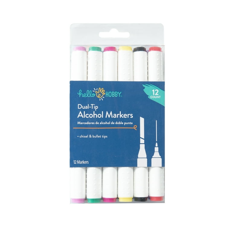 Hello Hobby Dual-Tip Markers for Adult Crafting, 12 Count