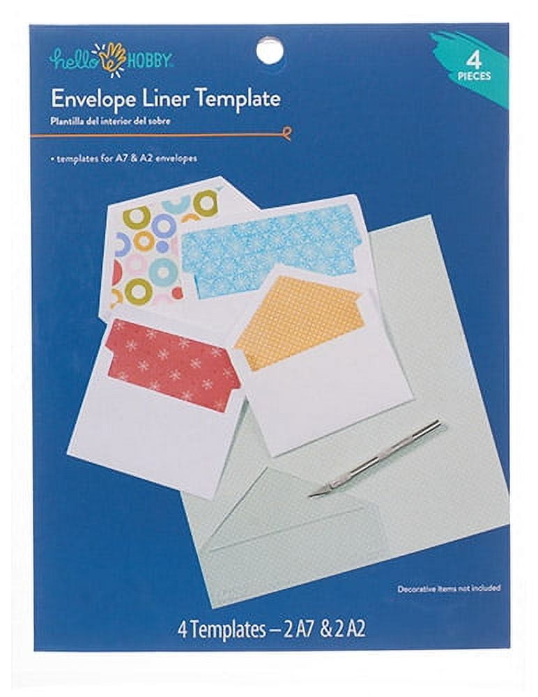 Hello Hobby Envelope Paper Liner Templates A2 & A7, 4 Piece