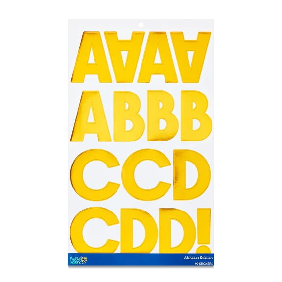 Hello Hobby Extra Large Gold Foil Alphabet Stickers, 99 Count for Elementary and Middle School