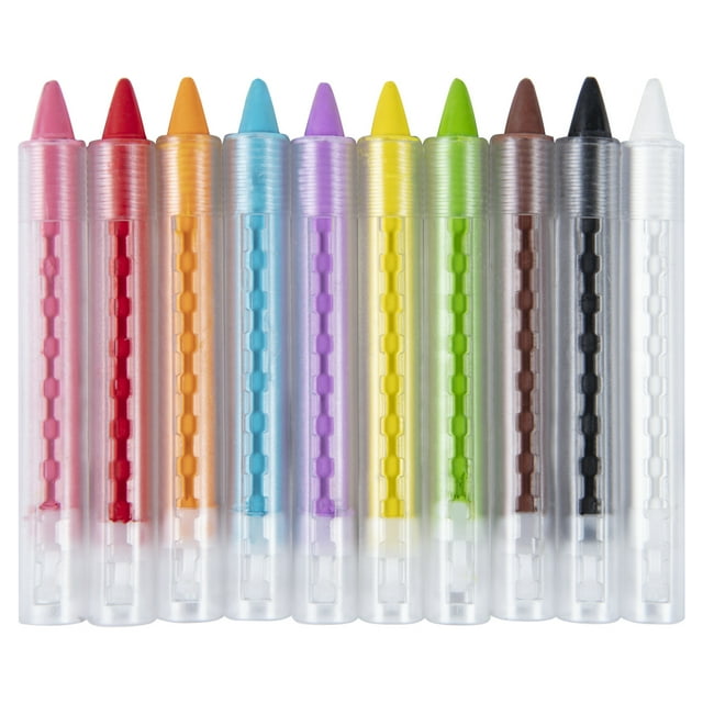 Hello Hobby Face & Body Paint Art Washable Paint Crayons, 10 Pack
