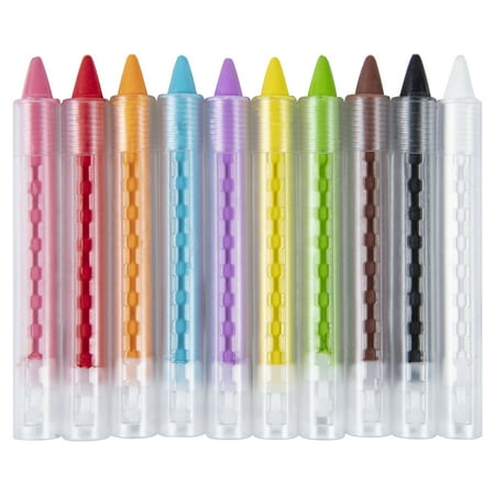 Hello Hobby Face and Body Paint Art Washable Paint Crayons, Non-Toxic 10 Pack Multicolor, Child Age 6+