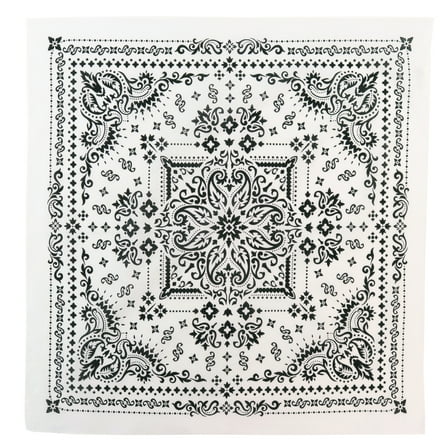 Hello Hobby Fashion Cotton Unisex Bandana, White Paisley