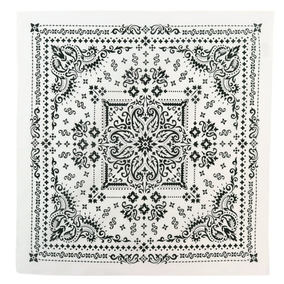 Hello Hobby Fashion Cotton Unisex Bandana, White Paisley