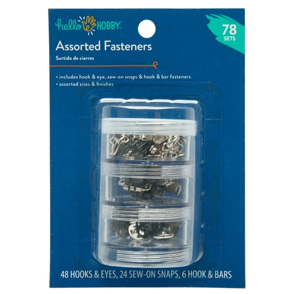Hello Hobby 78-Piece Assorted Fasteners, Snap