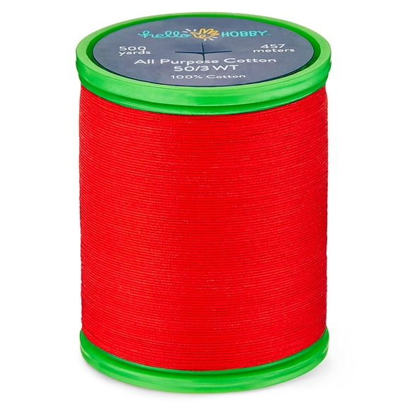 Hello Hobby Fiery Red All Purpose Cotton Thread