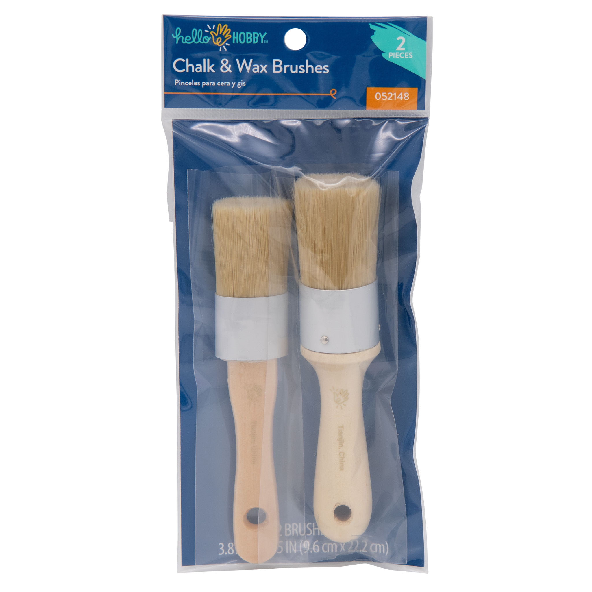 Hello Hobby Craft Chalk and Wax 2pc Synthetic Brushes, Adult, Teen, Approx. 7"