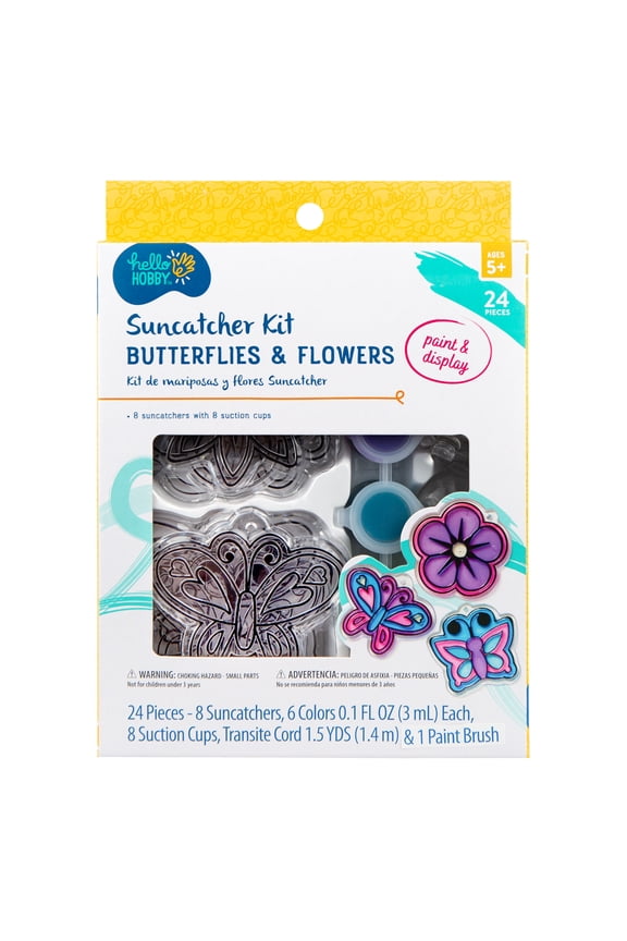 Flowers & Butterflies Window Art, Customize 8 Plastic Suncatchers
