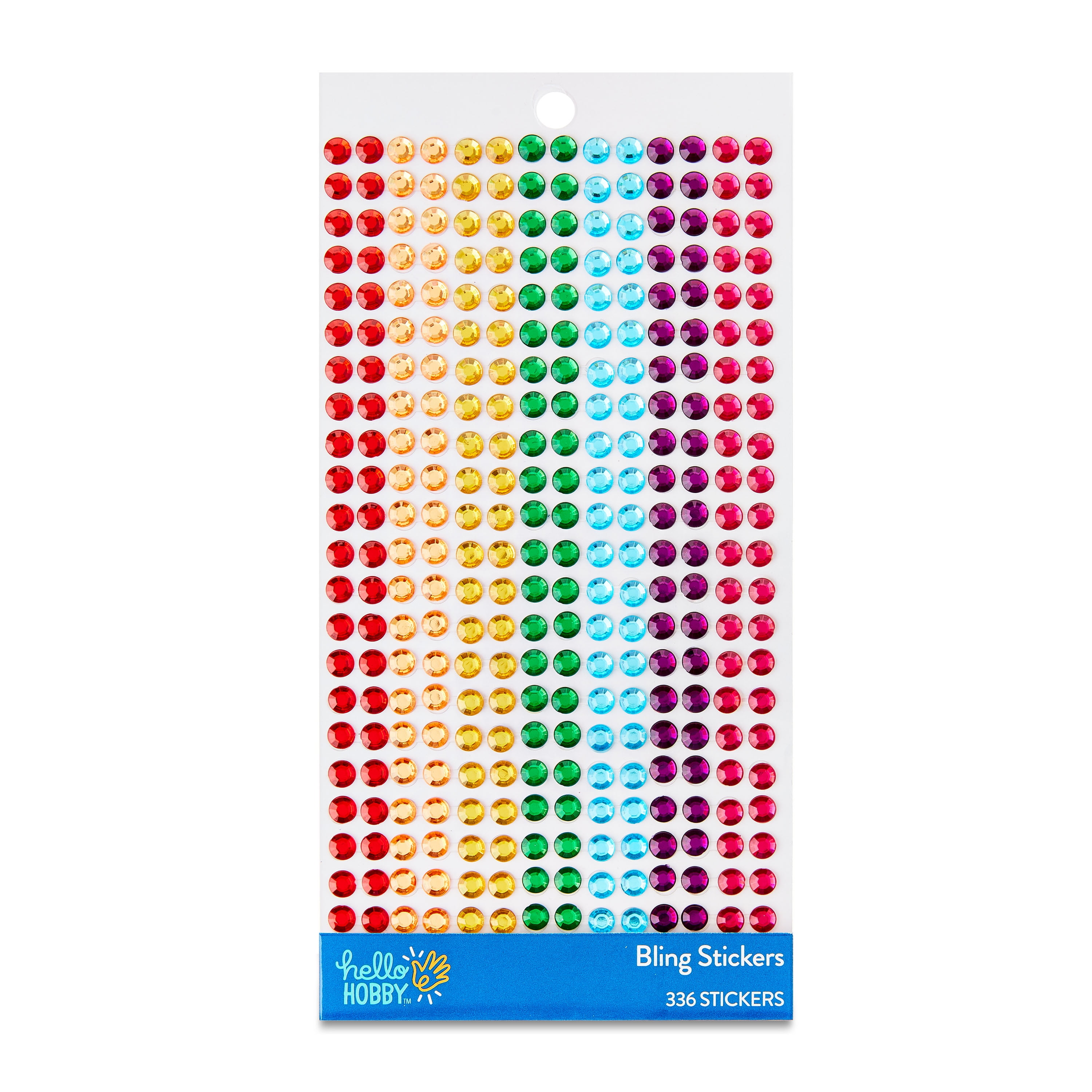 Hello Hobby Multicolor Gem Bling Stickers, 336 Sparkly Rainbow Gem ...