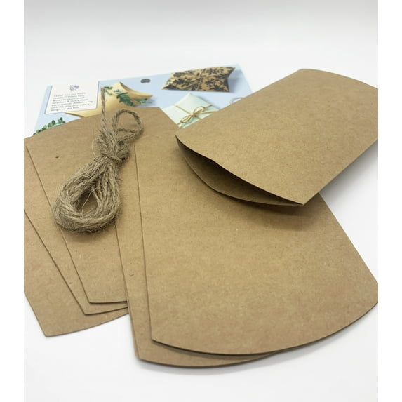 Hello Hobby Gift Pillow Box, 6 Pieces, Kraft, Size 3.5 x 4.75