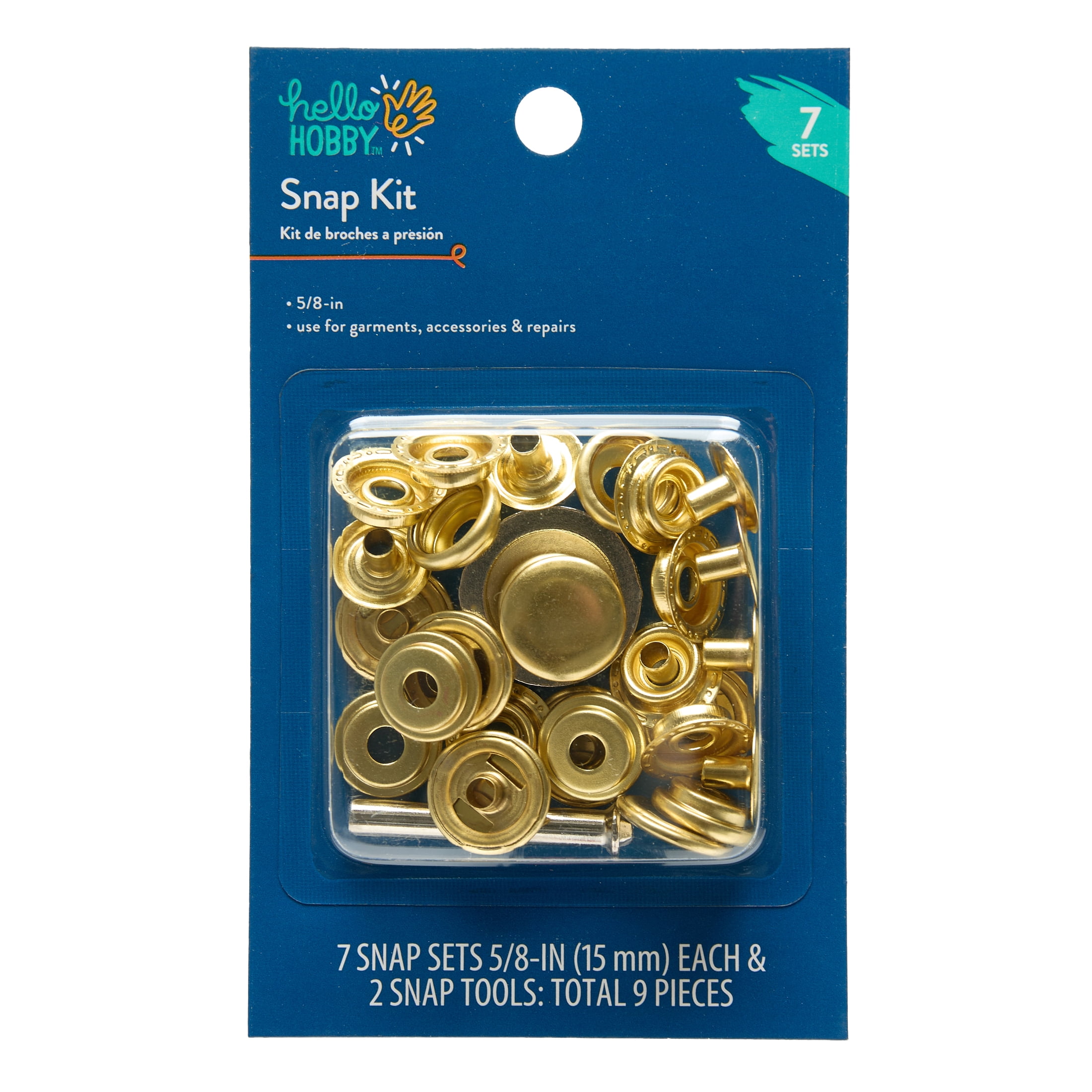 Hello Hobby 7-Piece Gold Snap Fasteners Kit