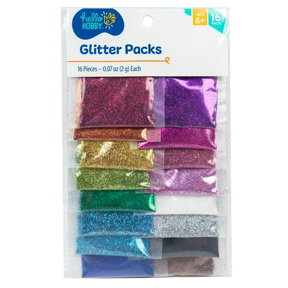 Hello Hobby Glitter Packs, 16-Pack