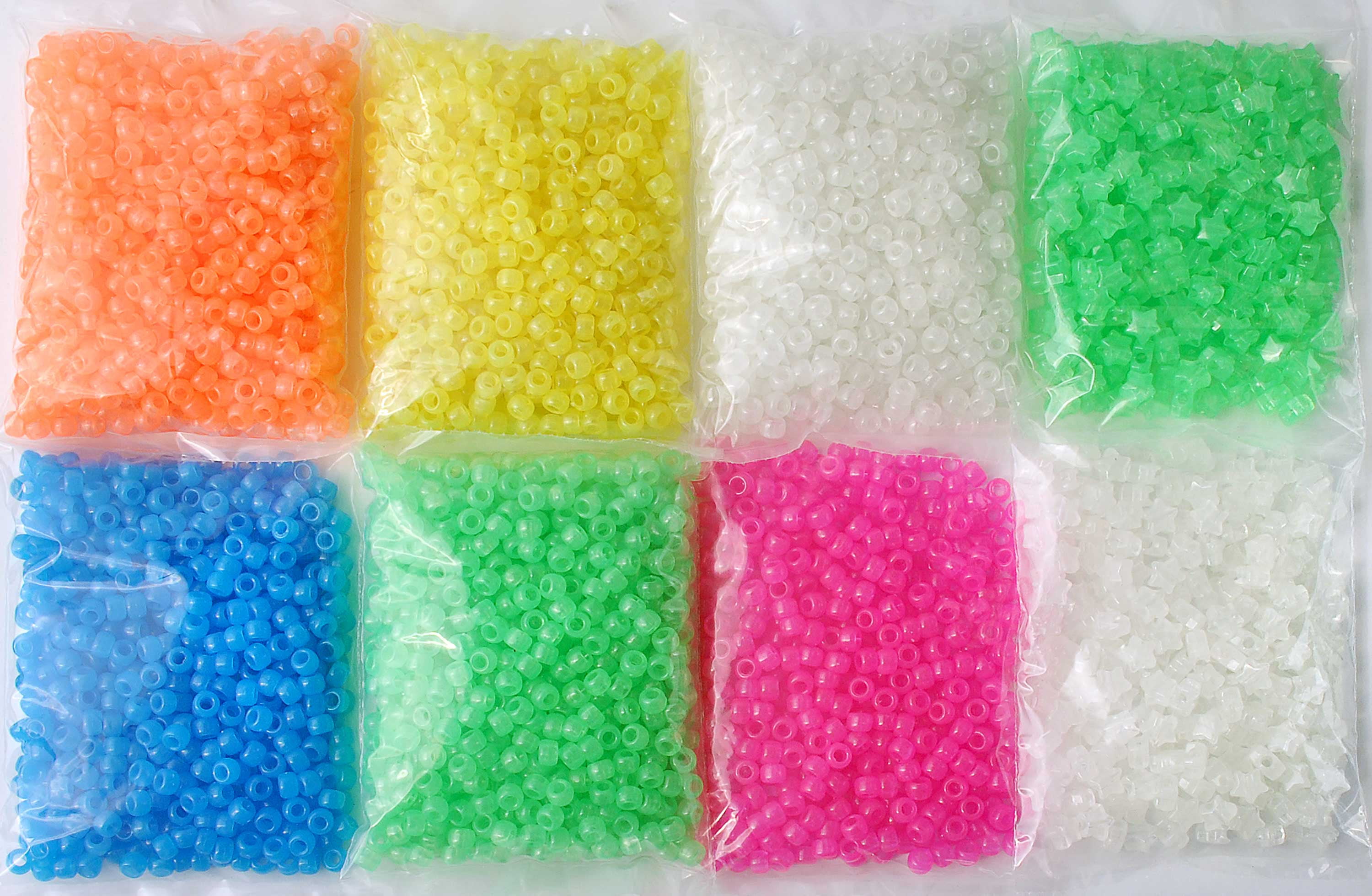 Hello Hobby- Glow Star & Pony Bead Bundle- 4980 Beads