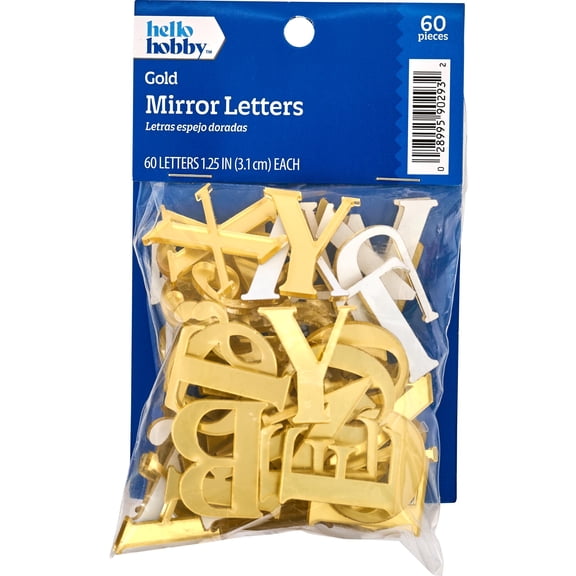 Hello Hobby Gold Acrylic Alphabet Letter Pack, Set of 60, 1.25"