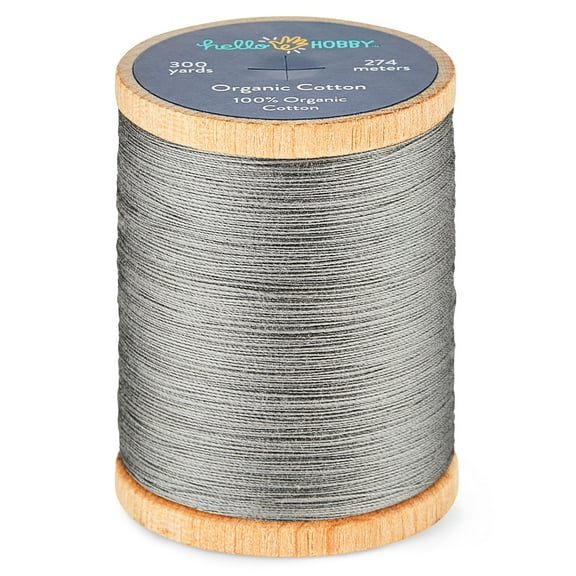 Hello Hobby Gray 100% Organic Cotton All Purpose Thread, 300 Yards