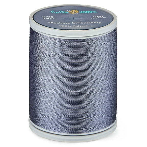 Hello Hobby Gray Polyester Embroidery Thread, 40 WT