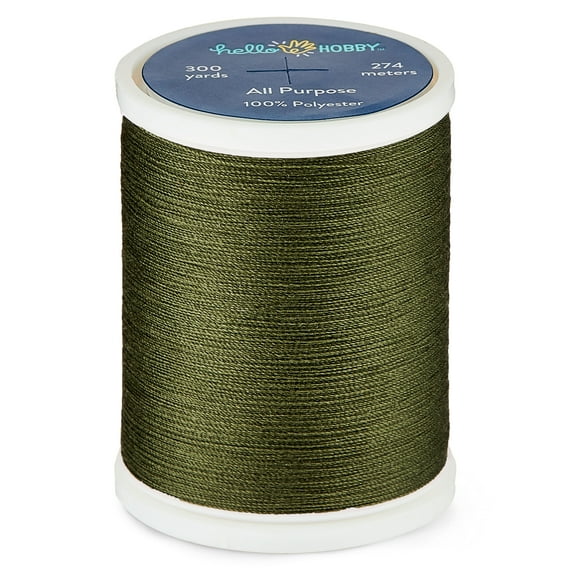 Hello Hobby Green 100% Polyester All Purpose Thread, 300 Yards