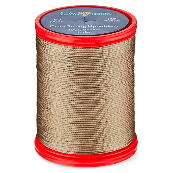 Hello Hobby Harvest Beige 100% Bonded Nylon Thread, 150 Yards