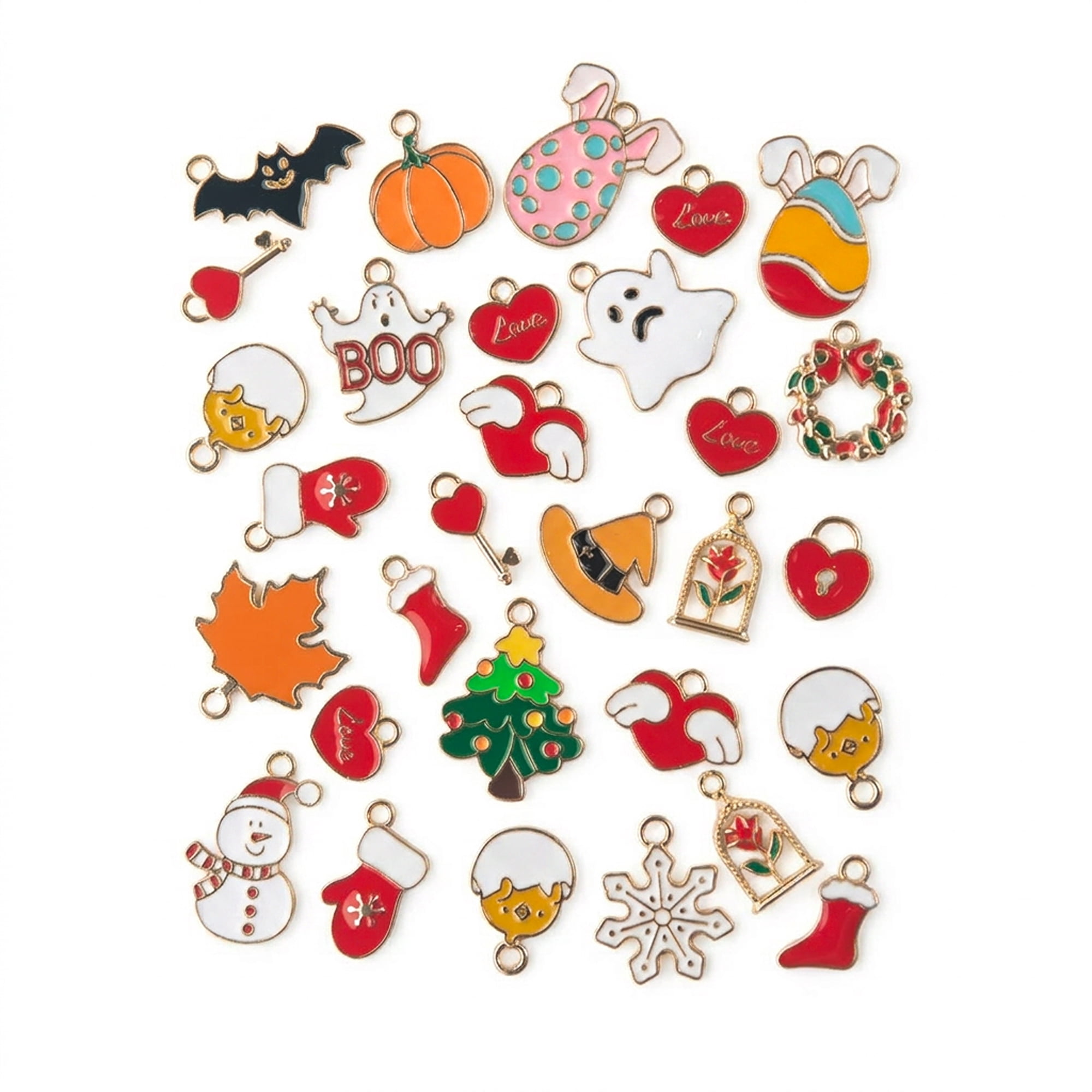 CousinDIY Holiday Charm 30-Piece Bulk Pack for Easter, Halloween & Christmas