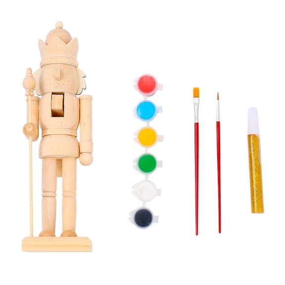 Hello Hobby Holiday Nutcracker Craft Kit, Unfinished Surface, 10.2 in x 2.83 in x 2.42 in