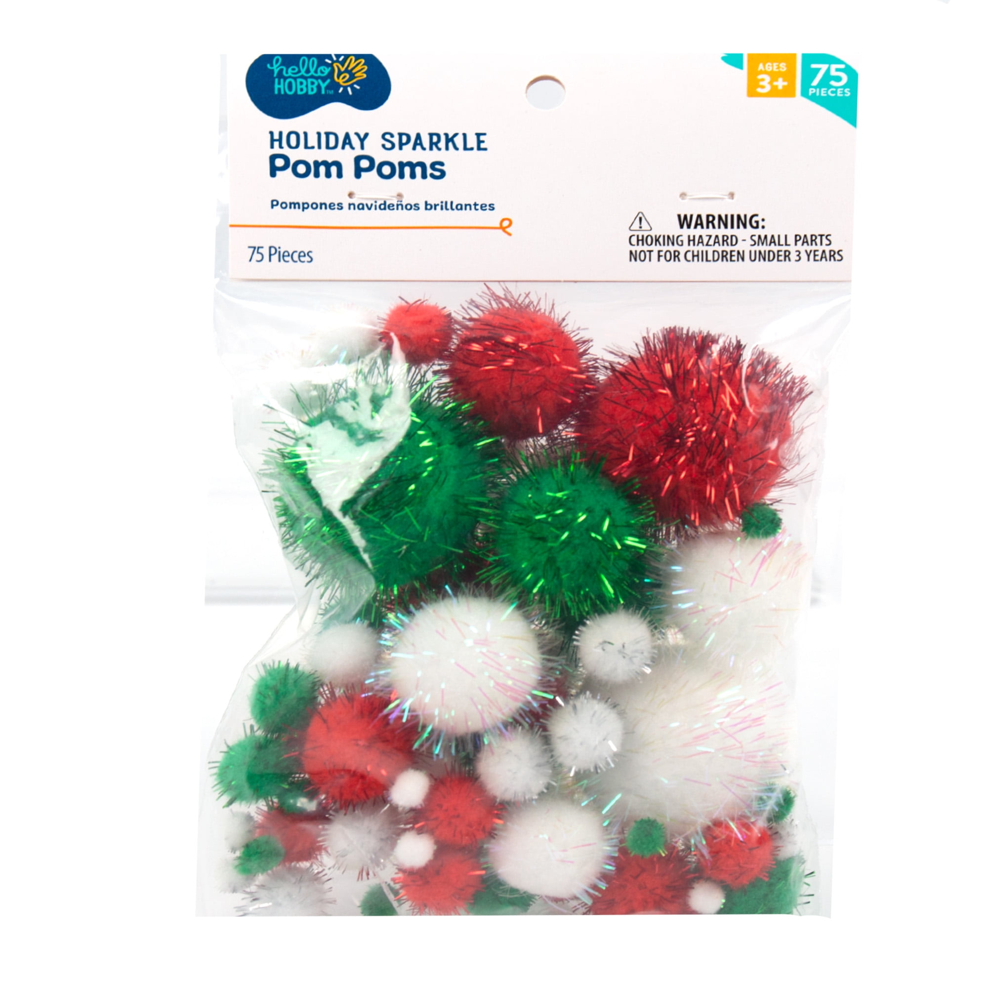  Shappy 500 Pieces Christmas Glitter Pompoms 1 Inch