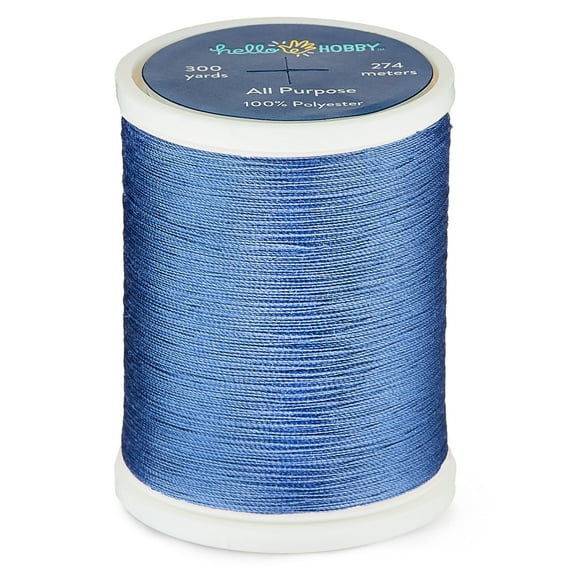 Hello Hobby Hyacinth Purple 100% Polyester All Purpose Thread, 300 Yards