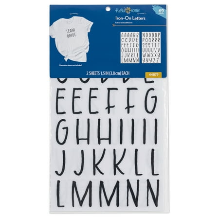 Hello Hobby 69-Piece Iron-on Letters, 2 Sheets